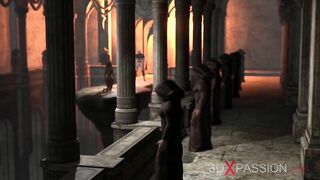 Sacrifice. Zepar the Duke of Hell plays with a hot blonde in the castle