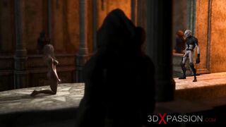 Sacrifice. Zepar the Duke of Hell plays with a hot blonde in the castle