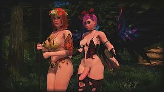 Hot Shemale Fairy Fucks Amazon in the Forest - 3D Animated Cartoon Futanari Sex