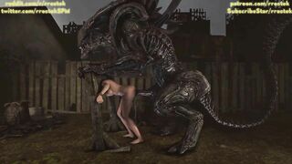 Female Shepard Mass Effect 3 fucked roughly by Huge Alien cock 3D porn