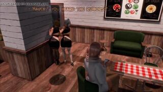 3D Threesome Futa Sex in Cafe