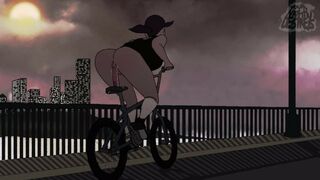 Slutty Girl Rides Dildo On Bike In Public Animation Loop