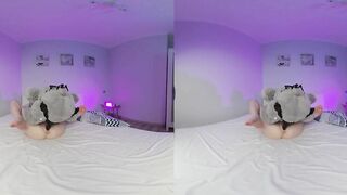 Why is her pussy so pink? Ginger teen riding strapon VR 180