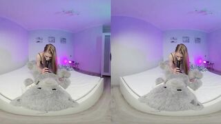 Why is her pussy so pink? Ginger teen riding strapon VR 180