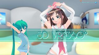 4K VR 360 and 3D - Rear KizunaAI while Mimiku waiting !