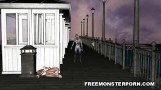 Busty 3D Toon Redhead Fucked on a Pier