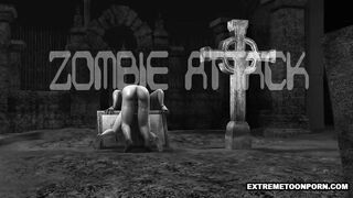 3D Babe Fucked in a Graveyard by a Zombie