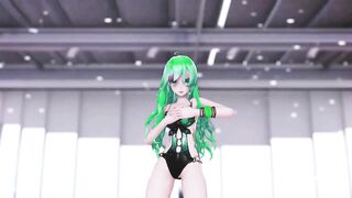 MMD GIRLS - HENTAI MMD 3D DANCE UNDRESS GREEN HAIR COLOR EDIT SMIXIX