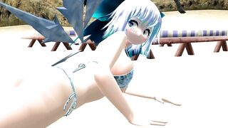 【SEX-MMD】Cirno goes to the beach to do some sunbathing【R-18】