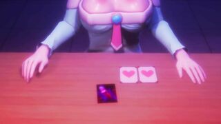 Aqua Warms You Up Under The Table - KONOSUBA - Footjob - Deepthroat - Sex MMD