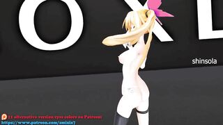 Souzetsu Gekkou, Mirai Akari, Virtual Youtuber - Hentai MDD Music dance video, 3d undressing, dark green eyes, color edi