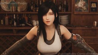 Final Fantasy Tifa getting some creampie while bein fucked on a bar table (Sound-60fps)