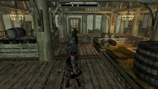 Skyrim blowjob to Aimar while the cleaning lady watches and tries to kick out with a broom