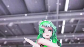 MMD GIRLS - HENTAI MMD 3D DANCE, UNDRESSING, GREEN HAIR COLOR EDIT, SMIXIX