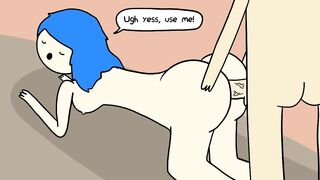 Blue Haired Slut Begs For Cock