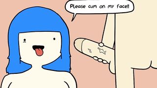 Blue Haired Slut Begs For Cock
