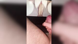 Jerking off hard on a cool hentai anime