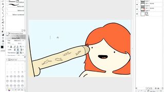 Making Of - Redhead Deepthroats the Biggest Dick in The World
