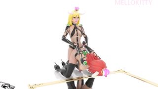 Lovely Futa Girls Fuck Hard on the Mirror - Bowsette Cosplay