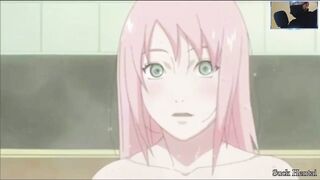 Naruto interrupted the girls' bath. I ended up fucking