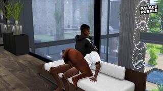 Ebony Thot gets her big ass pounded by Step Brother until he nuts inside her