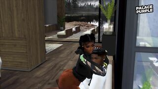 Ebony Thot gets her big ass pounded by Step Brother until he nuts inside her
