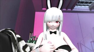 3D Hentai Bunny girl handjob