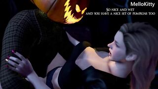 Horror Porn: Hot Blonde Girl on Horny Halloween Night - First Monster Cock Experience