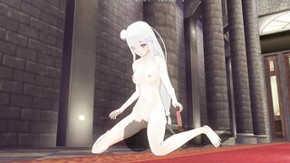 3D HENTAI Emilia loves to cum from tongue