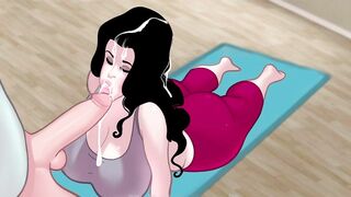 Juicy Curvy Milf Sucks Big Long Dick While Doing Yoga and then becomes Doggystyle