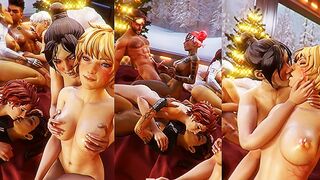 APEX LEGENDS GIRLS GET NASTY IN THIS ORGY, KISSING, BALD PUSSY EATING AND HANDJOBS GALORE