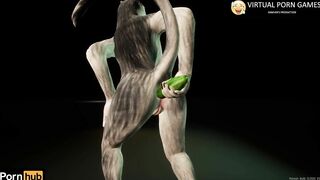 Furry Girl Cucumber Masturbation Animation 60FPS 4K