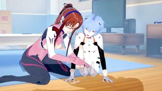 [Evangelion]Mari and Rei Threesome(3d Hentai)