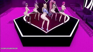 [MMD] TAHITI - Phone Number Strip Vers. Ahri Akali Kaisa Evelynn KDA 3D Erotic Dance