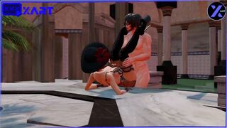 3D Model: Lucy is a Widow. a Lonely Widow is having Fun with a Driver at her Villa.