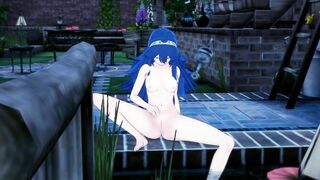 Lucina Pleasing herself in the Garden, Fingers Pussy - Fire Emblem Hentai.
