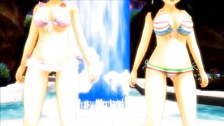【MMD】Bikini Hibari & Bikini Asuka - Bikini Dance of the Tail【1080p】【R-18】