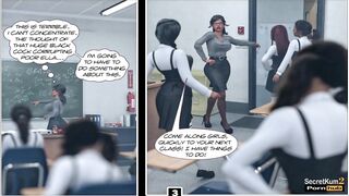 Educating Ella - 18yo Size Queen Collage Girl Caught Riding Huge dildo at School - 3D Cartoon Comic