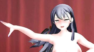 Naked dance in Suzuya's gym - Kancolle blue hair color edit smixix