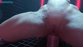 Lara Croft Horny Fuck Tied up Dildo Sex Machine - Pussy Piercing