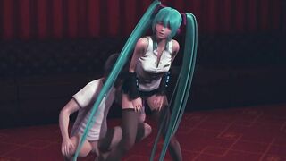 Miku fucked with a vibrator until she cummed