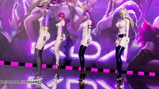 [MMD] LAYSHA - Chocolate Cream Hot Naked Kpop Dance Ahri Akali Kaisa Evelynn KDA League of Legends