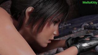 Busty Lara Croft Fucks Longest Dildo Machine - Double Penetration - First Anal