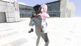3D HENTAI Cute girlfriend fucks on the roof of the mall