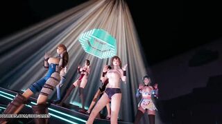 [MMD] PSY - GENTLEMAN DOA Striptease Marie Rose Honoka Misaki Mai Shiranui Tamaki Katsumi Nyotengu