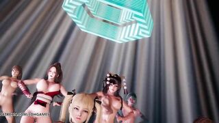 [MMD] PSY - GENTLEMAN DOA Naked Dance Marie Rose Honoka Misaki Mai Shiranui Tamaki Katsumi Nyotengu