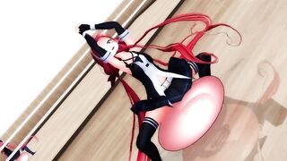 【MMD】Kawakaze - Balance Ball Exercise! Real Side!【R-18】