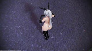 【MMD R-18 SEX DANCE】HAKU HOT BLACK SUIT PERFECT TASTY ASS BUNNY STYLE [BY] Orion DobleDosis