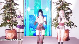 [MMD] TWICE-Feel Special Hot Striptease Hinata Sakura Ino Yamanaka Naruto Hentai