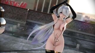 【MMD R-18 SEX DANCE】HAKU HOT BLACK SUIT PERFECT HOT ASS SWEET PLEASURE PINK CAT[BY] Orion DobleDosis